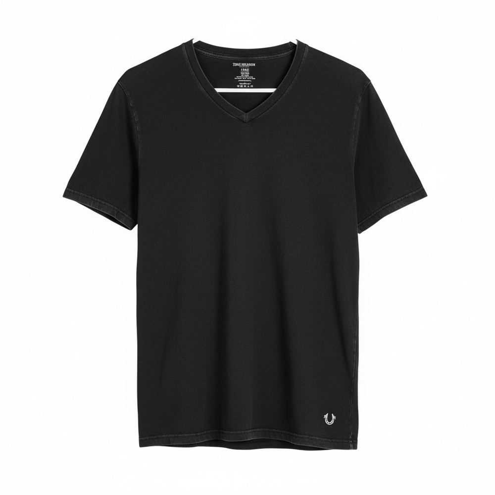True Religion Black V-Neck Tee